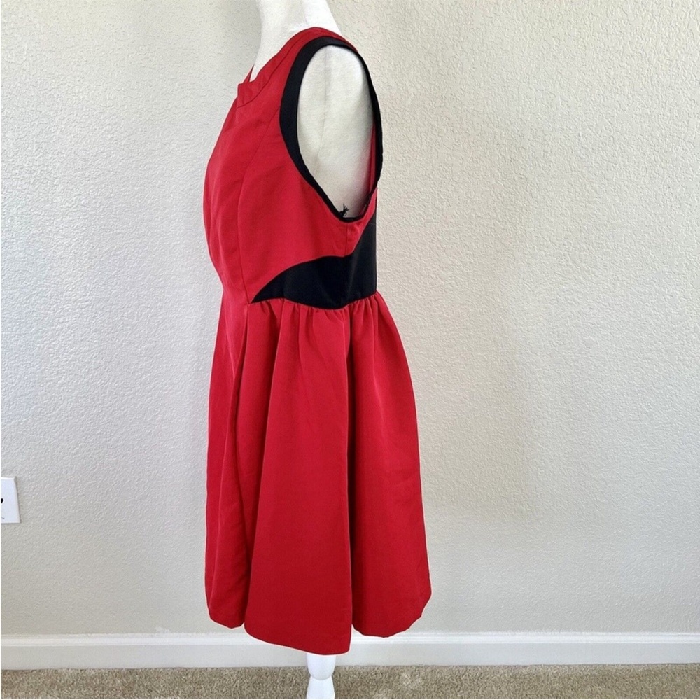Prabal Gurung for Target Red Sleeveless Dress Black Accents Size 14 - Picture 10 of 16